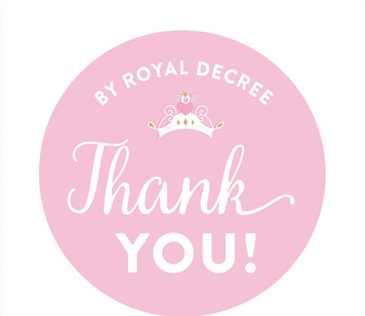 Sparkle Princess Birthday Circle Gift Labels-Set of 40-Andaz Press-By Royal Decree-