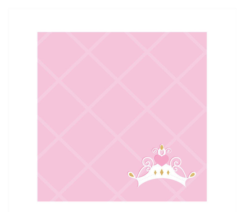 Sparkle Princess Birthday Square Gift Labels-Set of 40-Andaz Press-Solid Pink-
