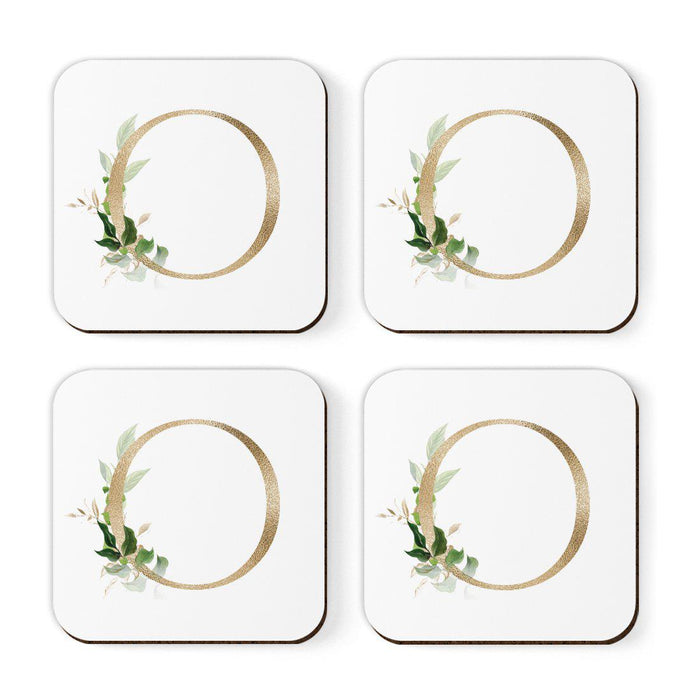 Square Coffee Drink Coasters Gift Set, Exotic Tropical Monogram-Set of 4-Andaz Press-O-