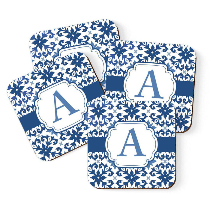 Square Coffee Drink Coasters Gift Set, Moroccan Monogram-Set of 4-Andaz Press-A-