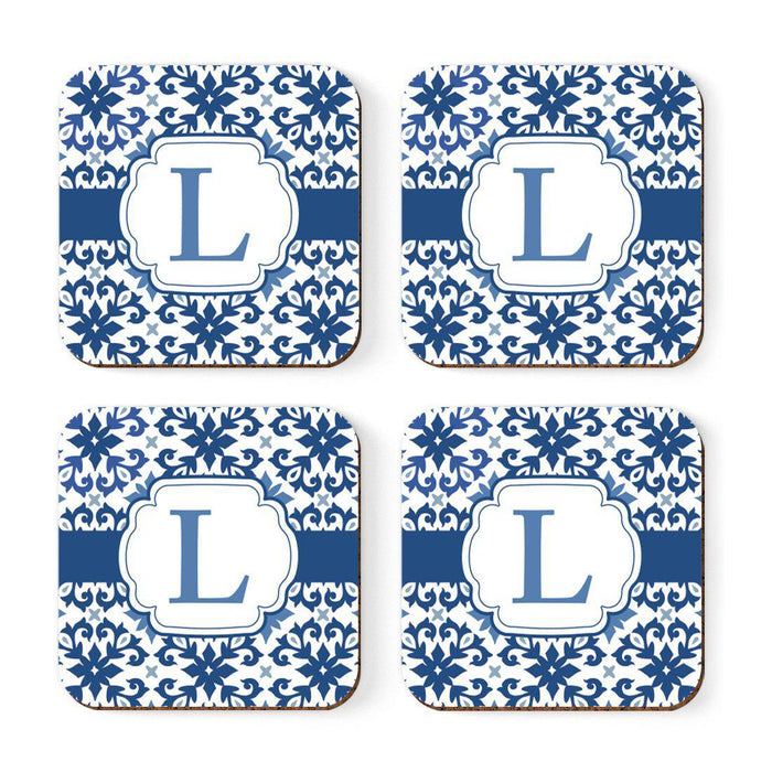 Square Coffee Drink Coasters Gift Set, Moroccan Monogram-Set of 4-Andaz Press-L-