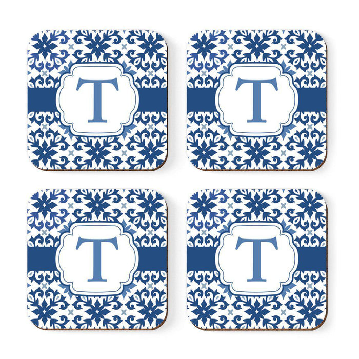 Square Coffee Drink Coasters Gift Set, Moroccan Monogram-Set of 4-Andaz Press-T-