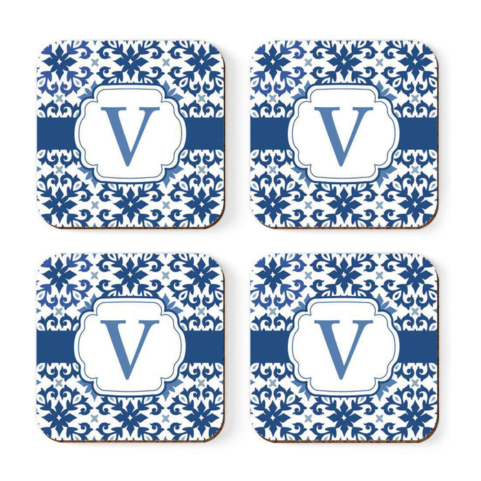 Square Coffee Drink Coasters Gift Set, Moroccan Monogram-Set of 4-Andaz Press-V-