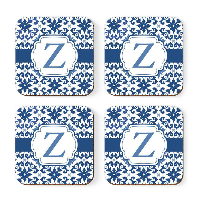 Square Coffee Drink Coasters Gift Set, Moroccan Monogram-Set of 4-Andaz Press-Z-