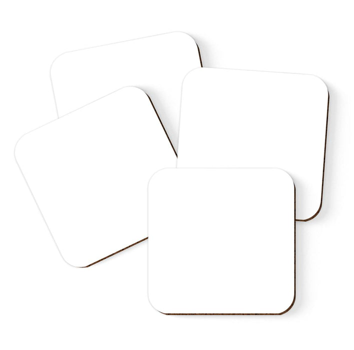 Square Coffee Drink Solid Color Coasters Gift Set-Set of 4-Andaz Press-White-