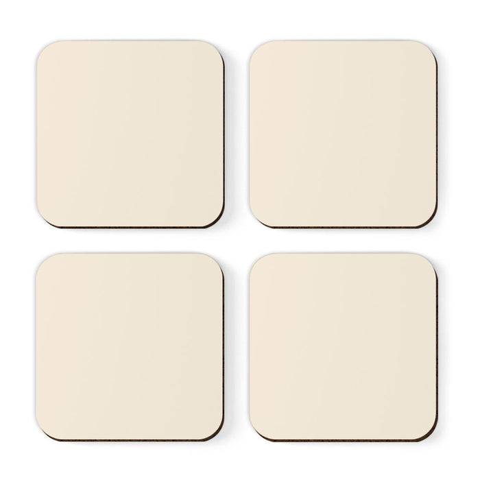 Square Coffee Drink Solid Color Coasters Gift Set-Set of 4-Andaz Press-Ivory-