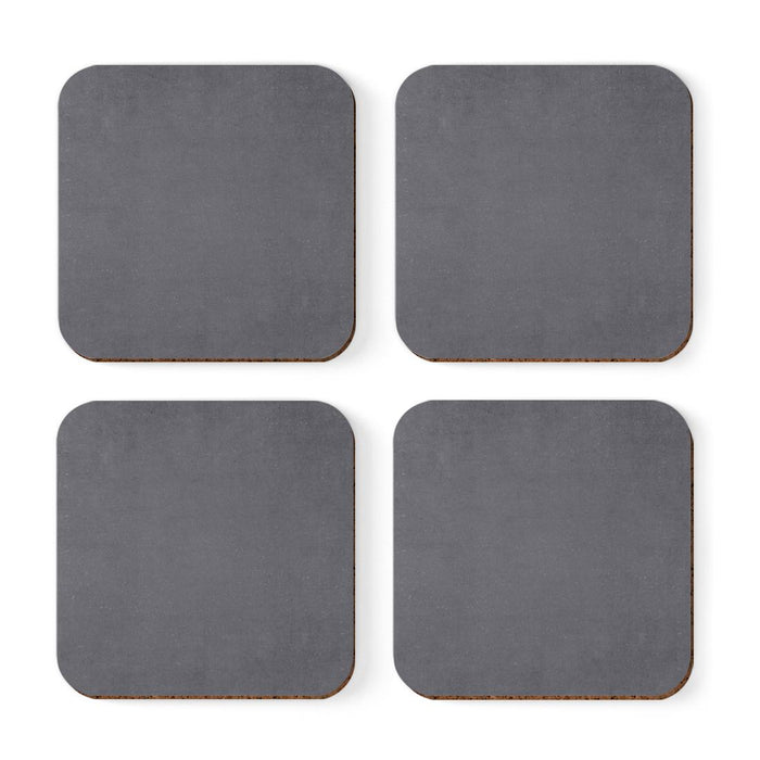 Square Drink Coffee Coasters Gift Set, Boho-Set of 4-Andaz Press-Gray Texture-