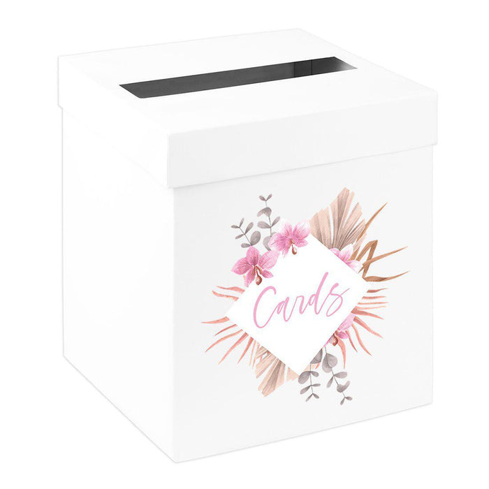 Sturdy White Wedding Day Card Box Wedding Gift Box-Set of 1-Andaz Press-Boho-