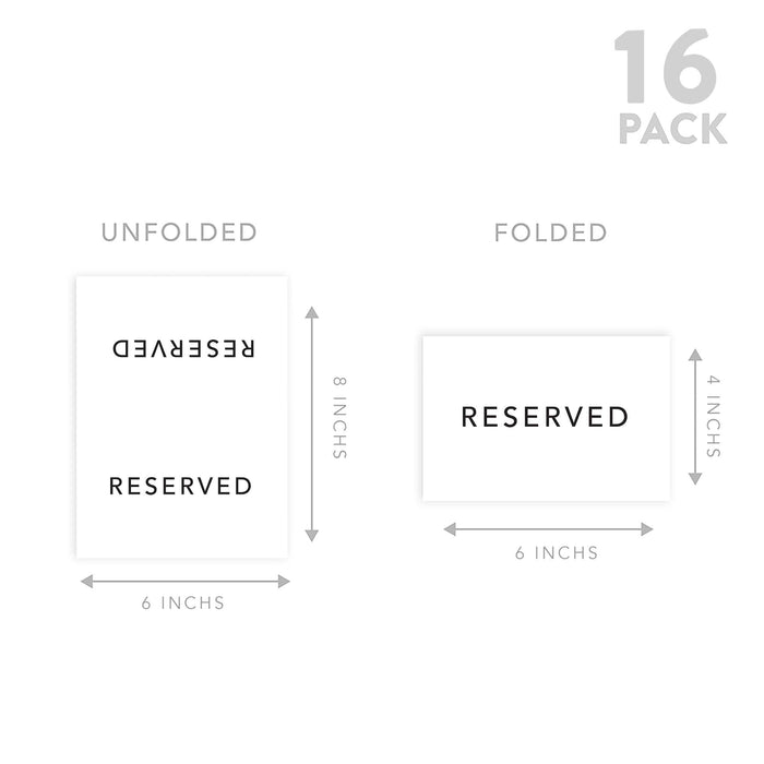 Table Reserved Signs for Wedding Reception, Reserved Family Table Setting Card Signs-Set of 16-Andaz Press-Minimal Modern-