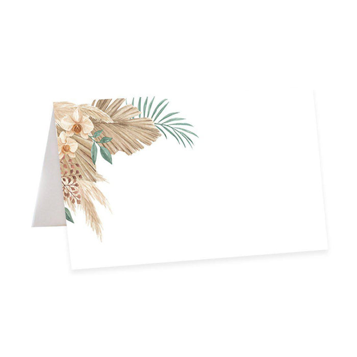 Table Tent Place Cards for Wedding Party Tables, Seating Name Place Cards, Design 2-Set of 56-Andaz Press-Boho Tropical Dried Floral Palm Leaves-