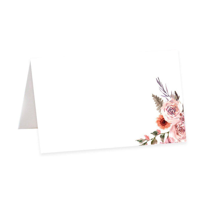 Table Tent Place Cards for Wedding Party Tables, Seating Name Place Cards, Design 2-Set of 56-Andaz Press-Cinnamon Rose Florals-