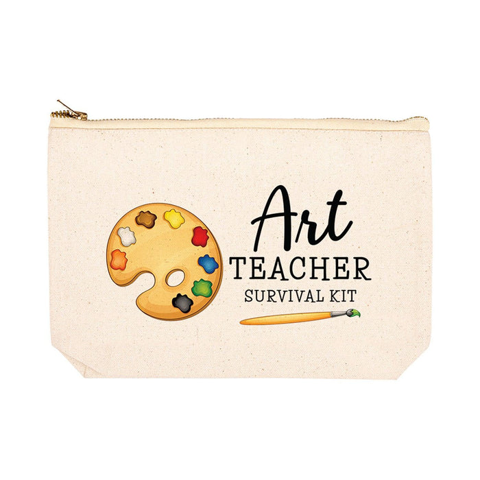 Teacher Appreciation Cosmetic Bags - Aesthetic Bag for Teacher Supplies, 4 Designs Available-Set of 1-Andaz Press-Art Teacher Survival Kit-