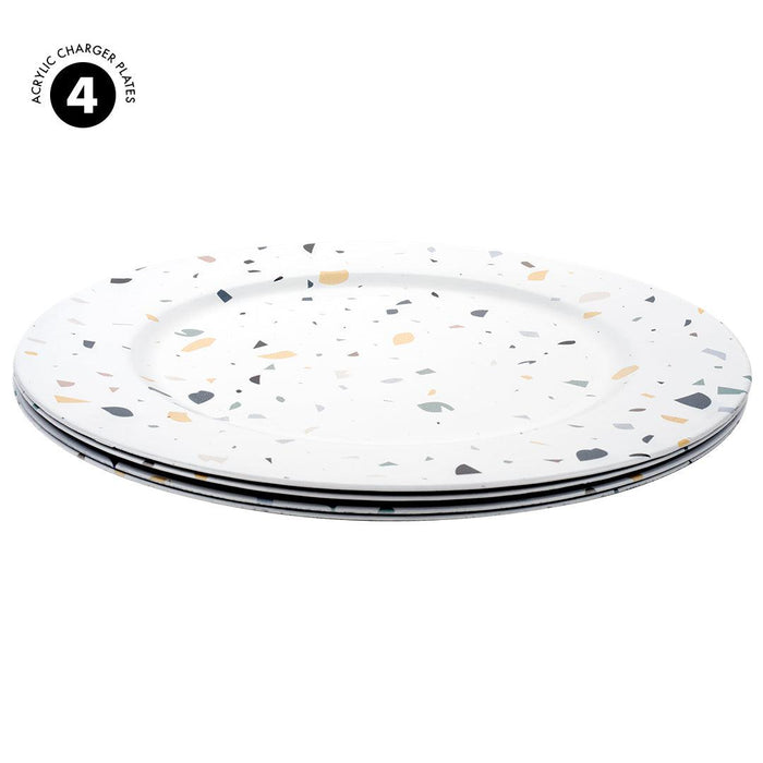 Terrazzo Acrylic Charger Plates-Set of 4-Koyal Wholesale-