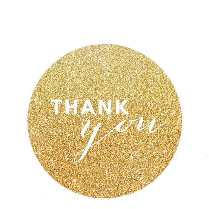 Thank You Circle Gift Tags, Chic Style-Set of 24-Andaz Press-Gold-