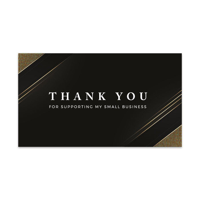 Thank You For Supporting My Small Business Cards, Business Card for Small Business Owners Design 2-Set of 100-Andaz Press-Black and Gold Design-