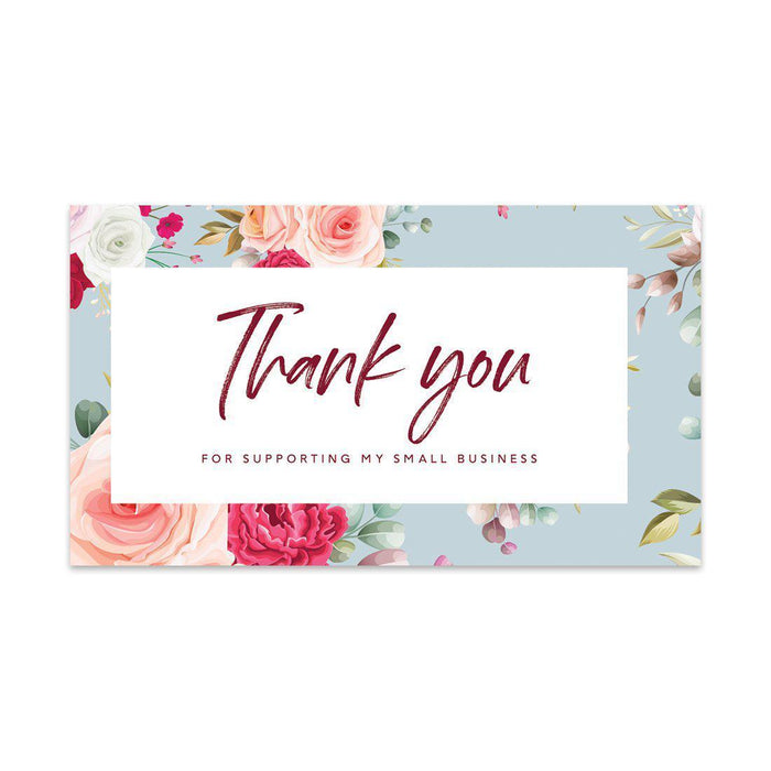 Thank You For Supporting My Small Business Cards, Business Card for Small Business Owners Design 2-Set of 100-Andaz Press-Classic Florals-