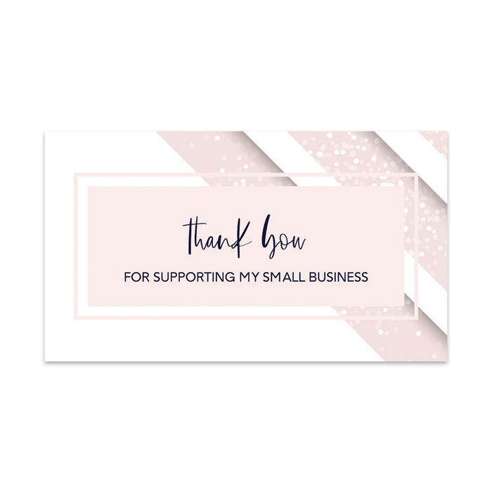 Thank You For Supporting My Small Business Cards, Business Card for Small Business Owners Design 2-Set of 100-Andaz Press-PInk Line Design-