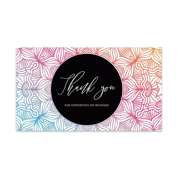 Thank You For Supporting My Small Business Cards, Business Card for Small Business Owners Design 2-Set of 100-Andaz Press-Rainbow Color Design-
