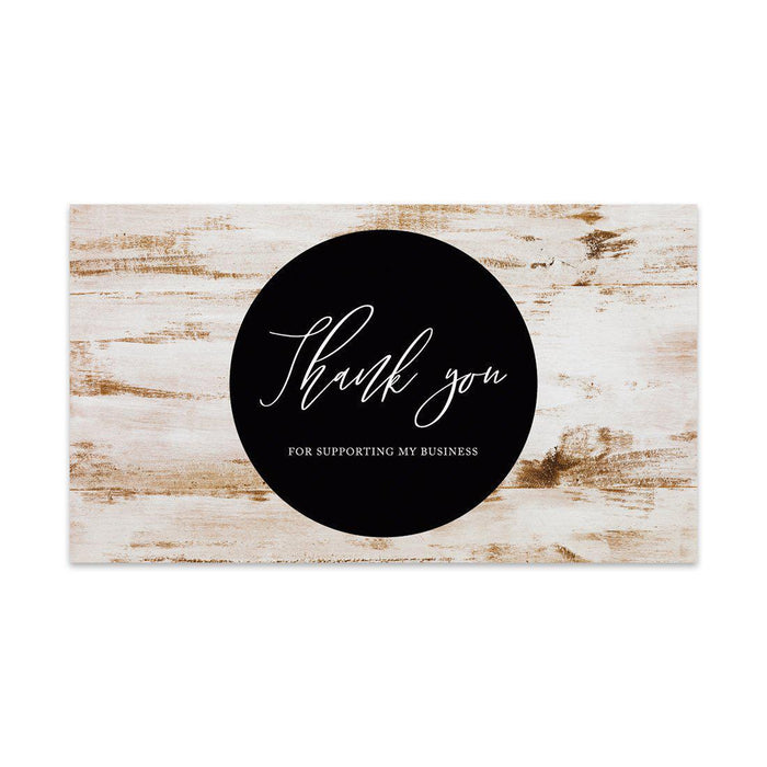 Thank You For Supporting My Small Business Cards, Business Card for Small Business Owners Design 2-Set of 100-Andaz Press-Rustic Brown Wood-