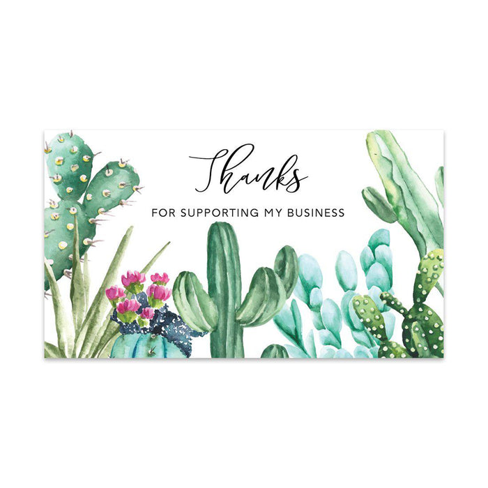 Thank You For Supporting My Small Business Cards, Business Card for Small Business Owners Design 2-Set of 100-Andaz Press-Watercolor Cactus-