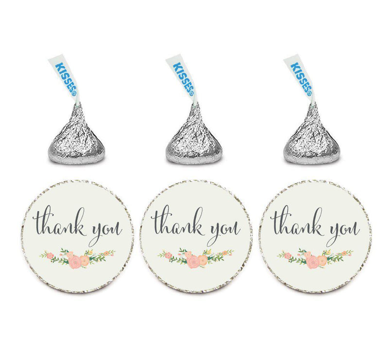Thank You Hersheys Kisses Stickers-Set of 216-Andaz Press-Floral Roses-