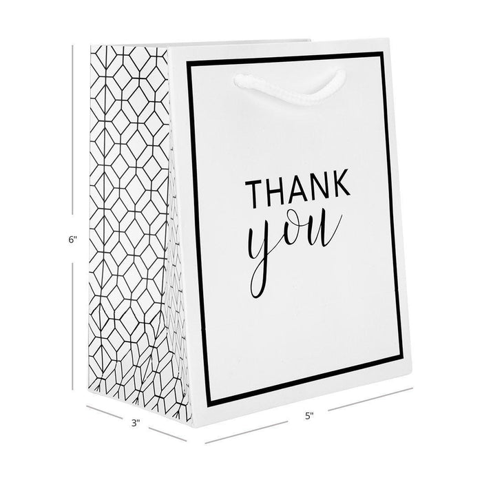 Thank You Party Favor Gift Bags-Set of 25-Andaz Press-White-