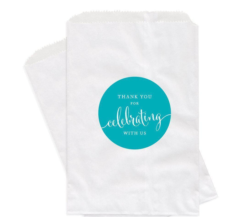 Thank You for Celebrating With Us Favor Bags-Set of 24-Andaz Press-Aqua-