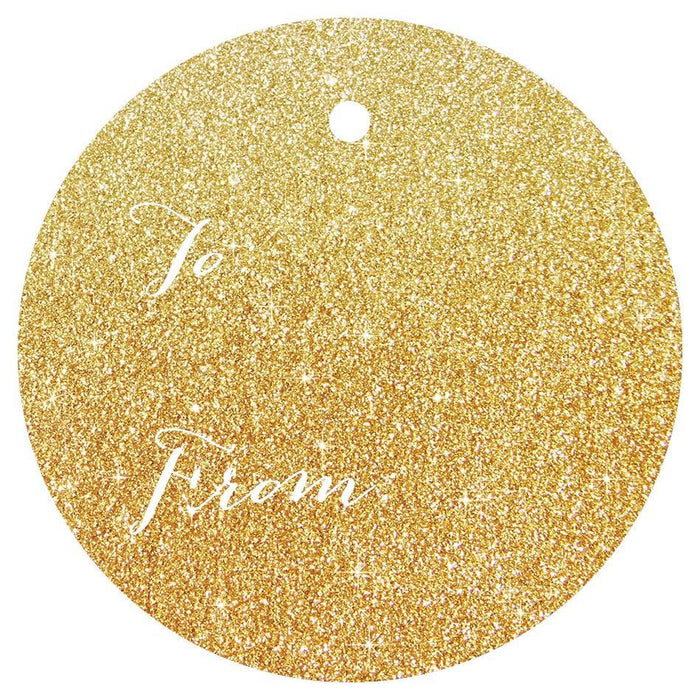 To / From Circle Gift Tags, Whimsical Style-Set of 24-Andaz Press-Gold-