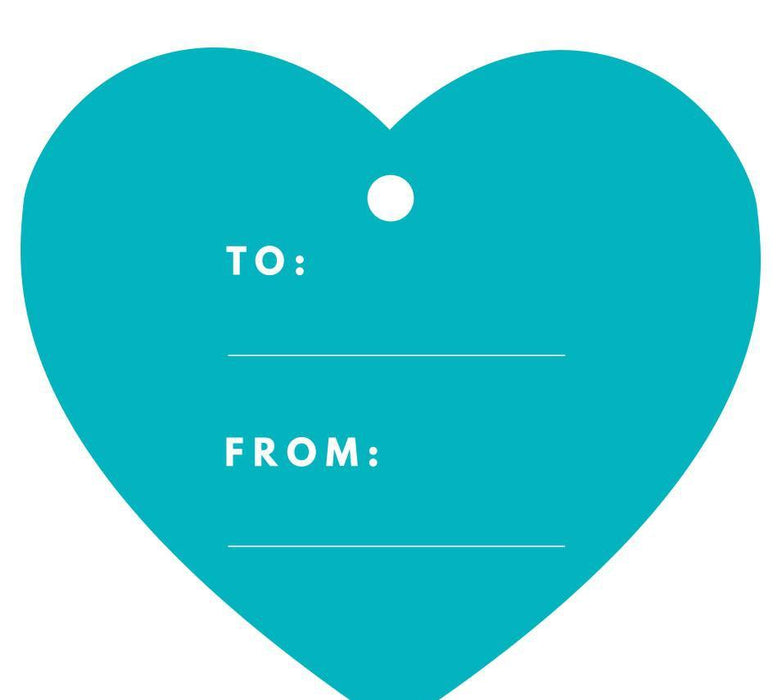To / From Heart Gift Tags, Modern Style-Set of 30-Andaz Press-Aqua-