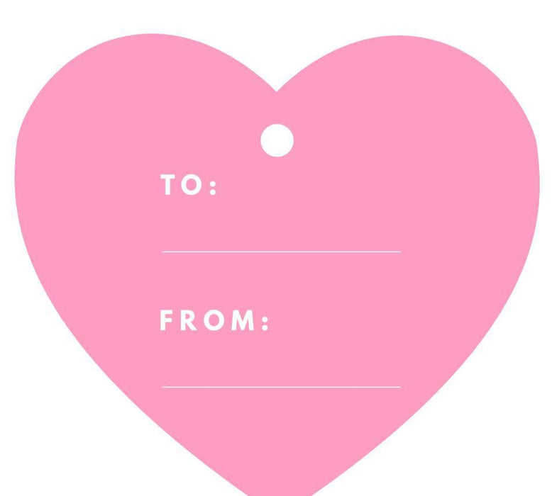 To / From Heart Gift Tags, Modern Style-Set of 30-Andaz Press-Bubblegum Pink-