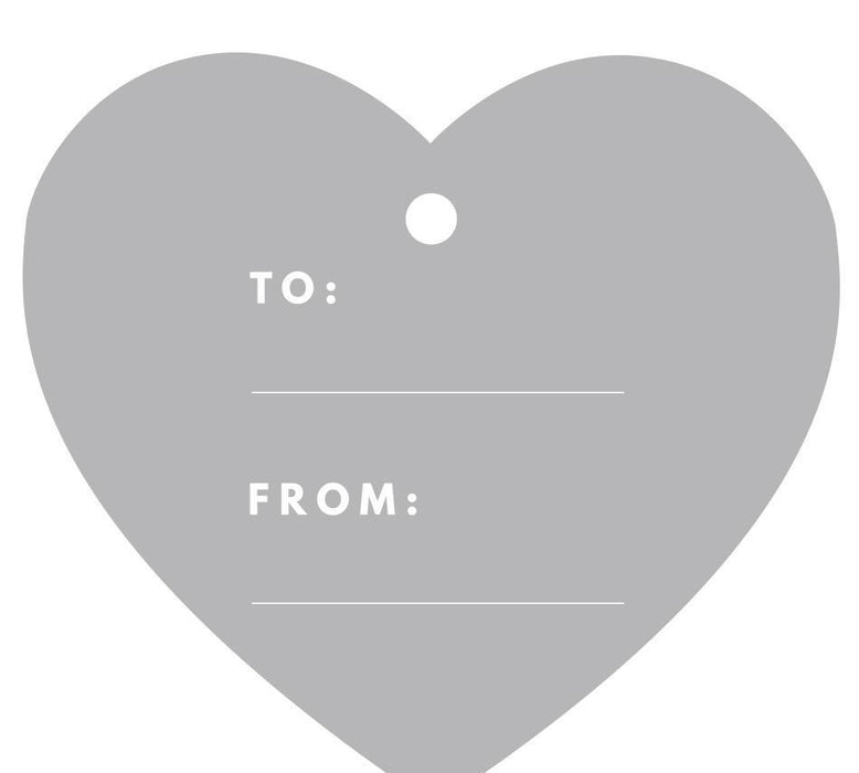 To / From Heart Gift Tags, Modern Style-Set of 30-Andaz Press-Gray-