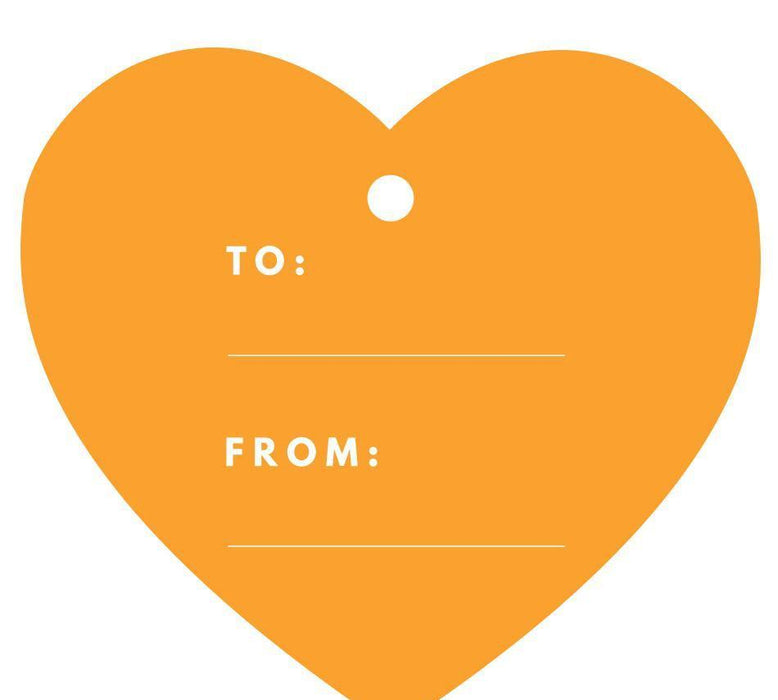 To / From Heart Gift Tags, Modern Style-Set of 30-Andaz Press-Orange-