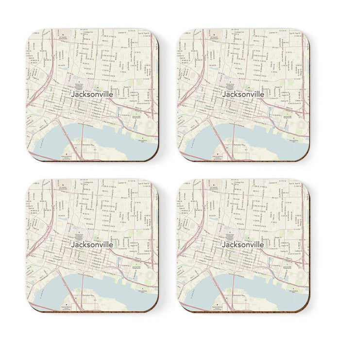 U.S. City Map Square Coffee Drink Coasters Gift, Vintage Map-Set of 4-Andaz Press-NY-