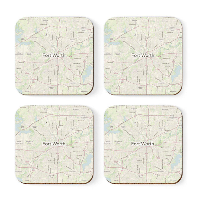 U.S. City Map Square Coffee Drink Coasters Gift, Vintage Map-Set of 4-Andaz Press-NY-