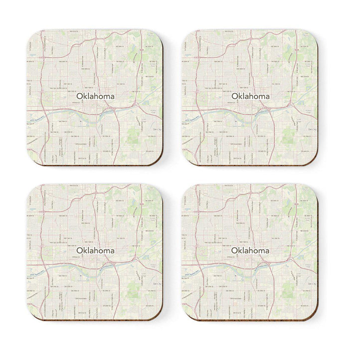 U.S. City Map Square Coffee Drink Coasters Gift, Vintage Map-Set of 4-Andaz Press-NY-