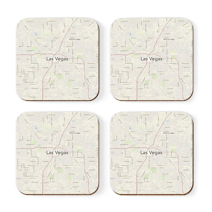 U.S. City Map Square Coffee Drink Coasters Gift, Vintage Map-Set of 4-Andaz Press-NY-