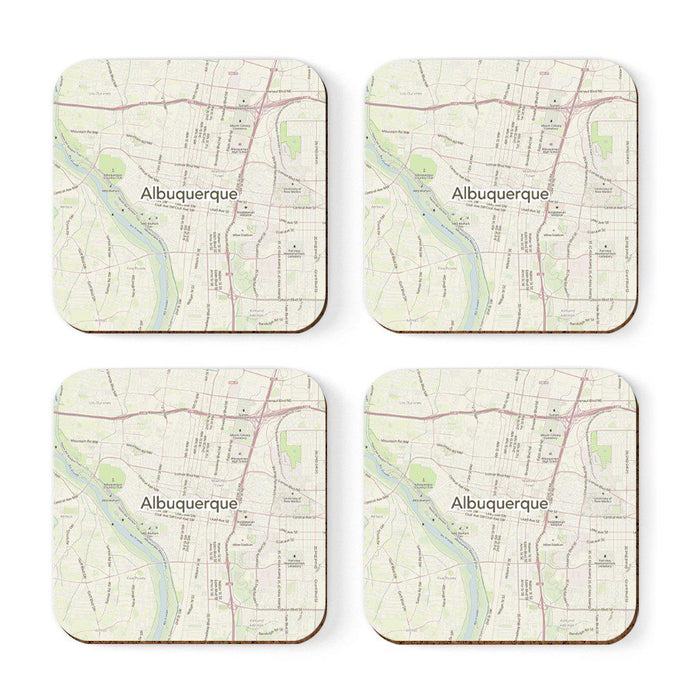 U.S. City Map Square Coffee Drink Coasters Gift, Vintage Map-Set of 4-Andaz Press-NY-