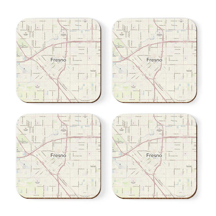 U.S. City Map Square Coffee Drink Coasters Gift, Vintage Map-Set of 4-Andaz Press-NY-