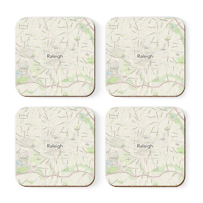 U.S. City Map Square Coffee Drink Coasters Gift, Vintage Map-Set of 4-Andaz Press-NY-