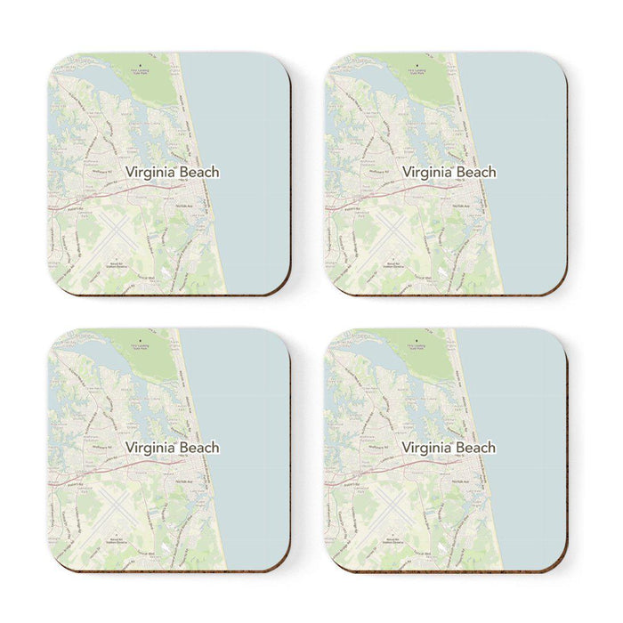 U.S. City Map Square Coffee Drink Coasters Gift, Vintage Map-Set of 4-Andaz Press-NY-