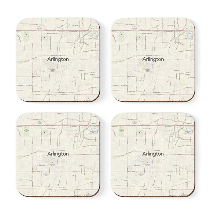 U.S. City Map Square Coffee Drink Coasters Gift, Vintage Map-Set of 4-Andaz Press-NY-