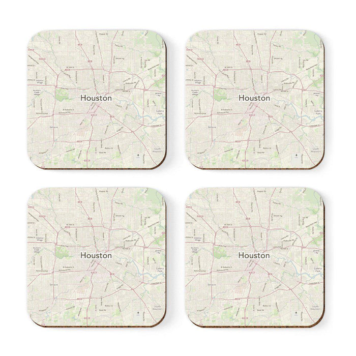 U.S. City Map Square Coffee Drink Coasters Gift, Vintage Map-Set of 4-Andaz Press-NY-