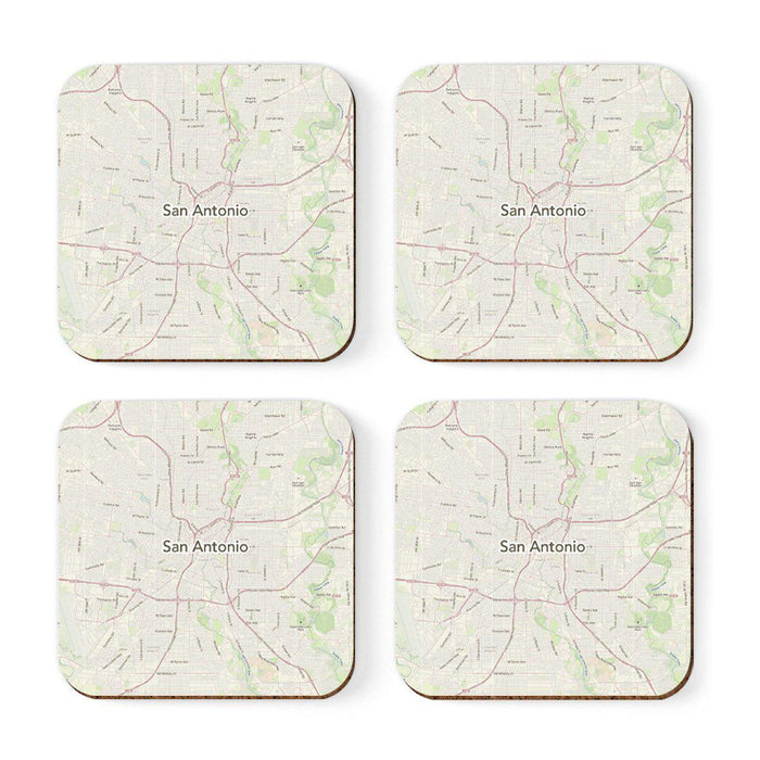 U.S. City Map Square Coffee Drink Coasters Gift, Vintage Map-Set of 4-Andaz Press-NY-