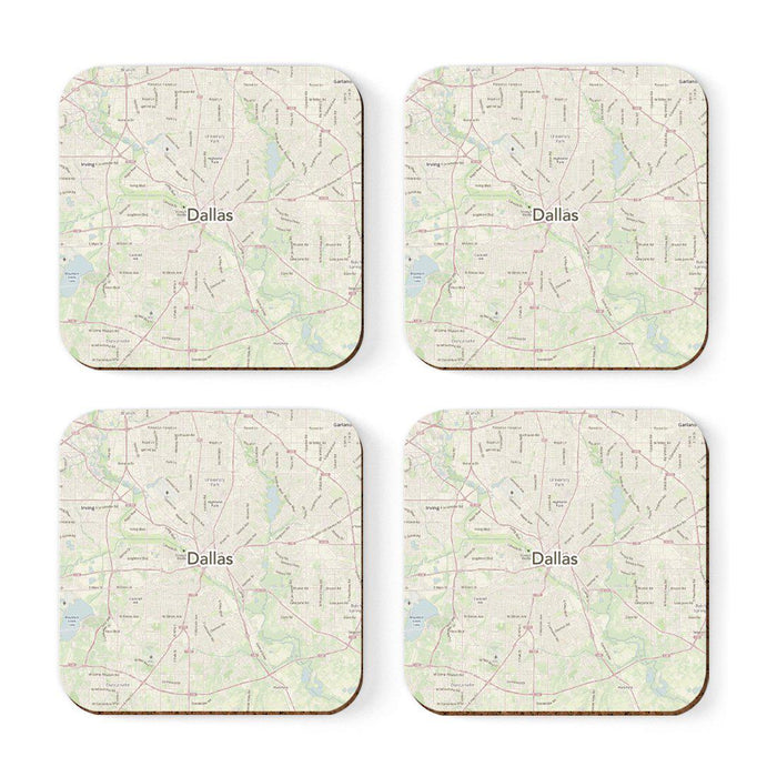 U.S. City Map Square Coffee Drink Coasters Gift, Vintage Map-Set of 4-Andaz Press-NY-