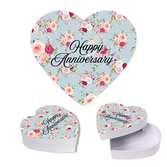Valentine's Day Heart Shaped Box With Lid, Reusable Heart Box-Set of 1-Andaz Press-Happy Anniversary-