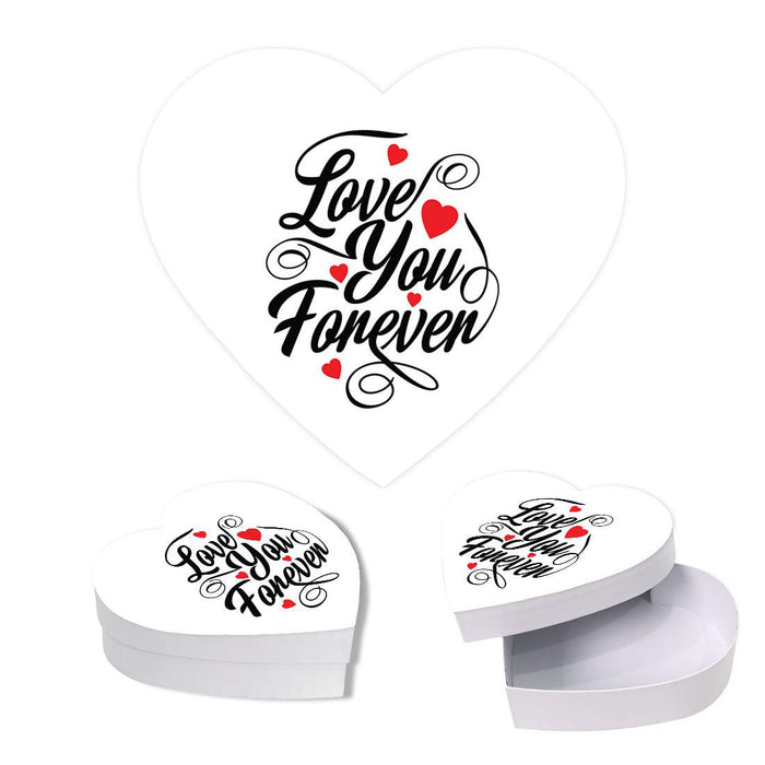 Valentine's Day Heart Shaped Box With Lid, Reusable Heart Box-Set of 1-Andaz Press-Love You Forever-