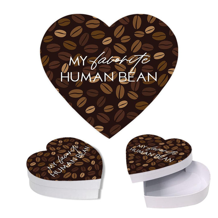 Valentine's Day Heart Shaped Box With Lid, Reusable Heart Box-Set of 1-Andaz Press-My Favorite Human Bean-