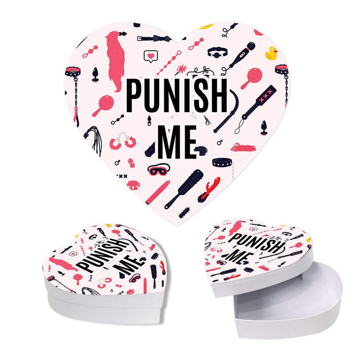 Valentine's Day Heart Shaped Box With Lid, Reusable Heart Box-Set of 1-Andaz Press-Punish Me-