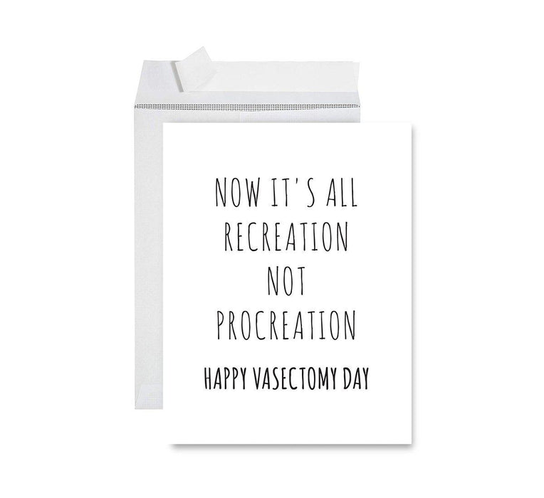 Vasectomy Jumbo Card, Recreational Use Only Eggplant Design, Funny Rude Get Well Soon Greeting Card-Set of 1-Andaz Press-Happy Vasectomy Day-
