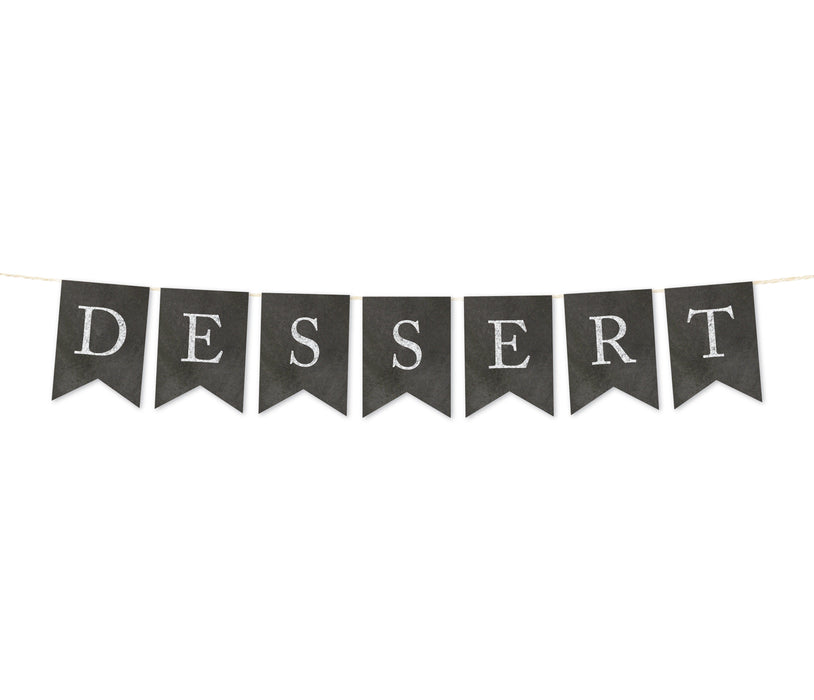 Vintage Chalkboard Pennant Party Banner-Set of 1-Andaz Press-Dessert-